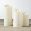 Liown 3.5" X 5", 7", Or 9" Moving Flame Ivory-Vanilla Scented Pillar Battery Candle