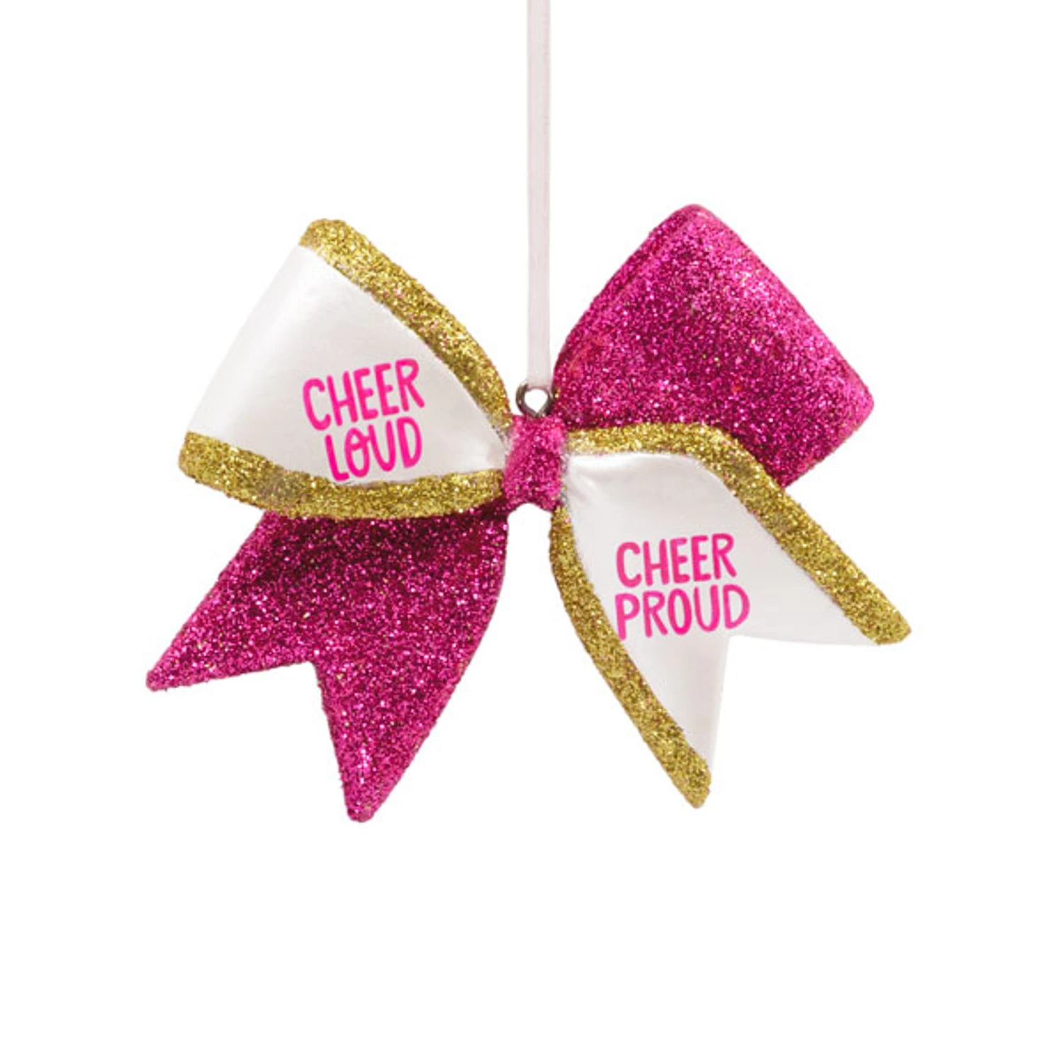 Hallmark 2.5" Cheerleading Hair Bow Christmas Ornament 1HGO2186 1 Hallmark 2.5" Cheerleading Hair Bow Christmas Ornament 1HGO2186