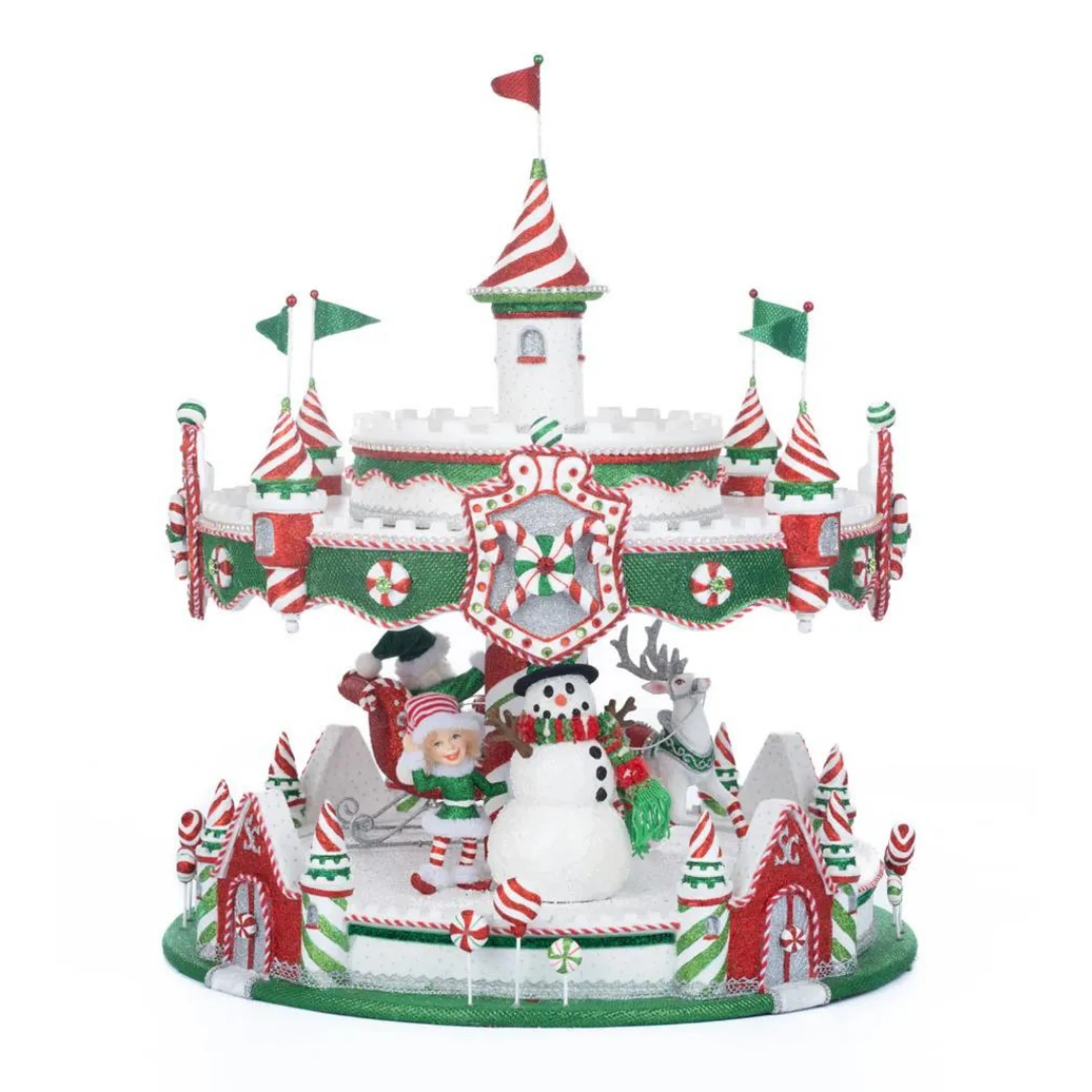 Katherine's Collection 48" Peppermint Palace Christmas Carousel Cupcake Server 28-328043 1 Katherine's Collection 48" Peppermint Palace Christmas Carousel Cupcake Server 28-328043