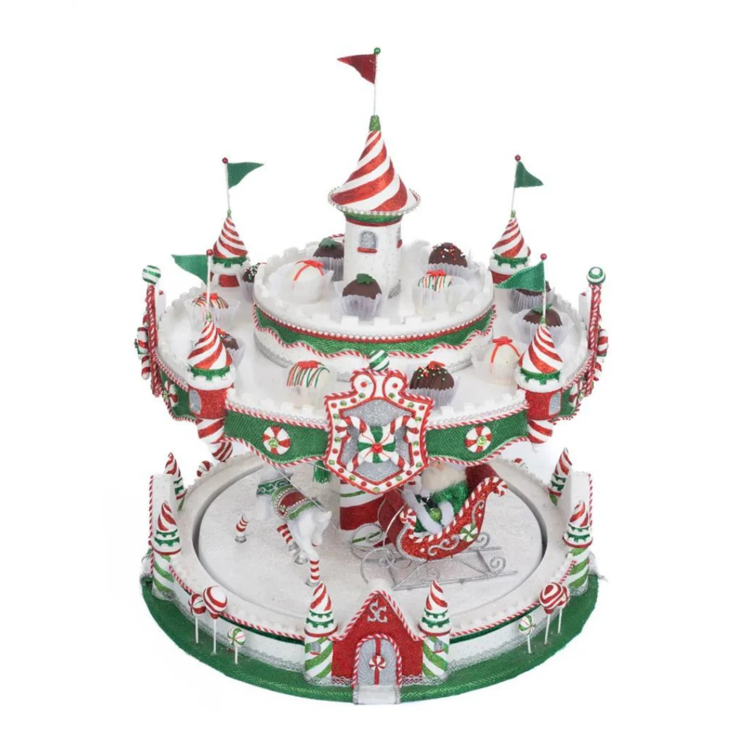 Katherine's Collection 48" Peppermint Palace Christmas Carousel Cupcake Server 28-328043 2 Katherine's Collection 48" Peppermint Palace Christmas Carousel Cupcake Server 28-328043 - Image 2