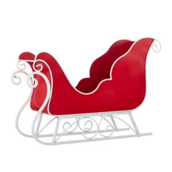 Raz 24.75" Red And White Sleigh Christmas Decoration 4211322