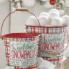 Raz Set Of 2 Wonderland Snowballs Bucket Christmas Decoration 4212309