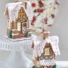 Raz 6.5" Lighted Gingerbread Pretzel House Christmas Ornament 4216269