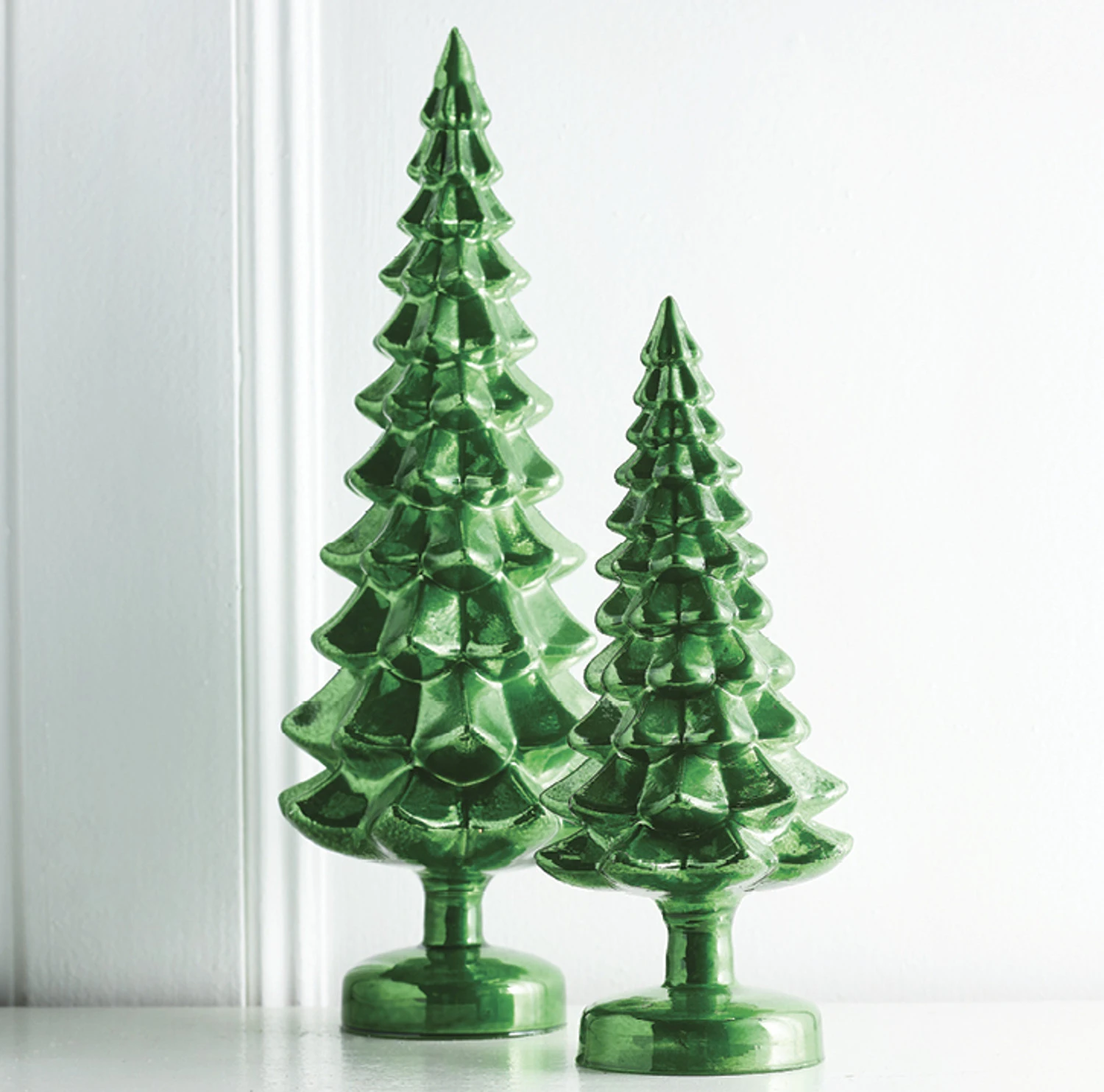 Raz Set Of 2 Green Glass Tree Christmas Decoration 4222940 1 Raz Set Of 2 Green Glass Tree Christmas Decoration 4222940