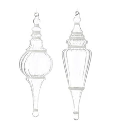 Raz 15.5" Large Clear Finial With Glitter Glass Christmas Ornament 4224530 -Christmas Decoration Sale 4224530 1 42915.1657832319