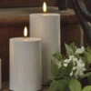 Uyuni 3" X 5" Or 7"Flat Top Moving Flame White Outdoor Pillar Battery Candle