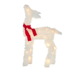 Raz White Flocked Tinsel Lighted Deer Indoor Outdoor Christmas Decoration -Christmas Decoration Sale 4255815 19770.1657917645