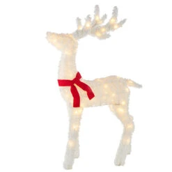 Raz White Flocked Tinsel Lighted Deer Indoor Outdoor Christmas Decoration -Christmas Decoration Sale 4255816 67469.1657917654