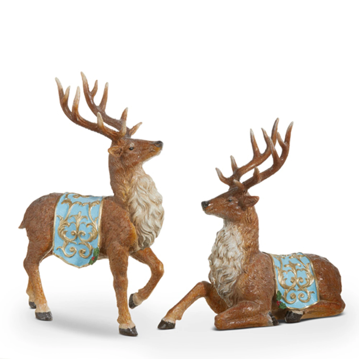 Raz 14" Deer With Blue Saddle Blanket Set Of 2 4312143 2 Raz 14" Deer With Blue Saddle Blanket Set Of 2 4312143 - Image 2