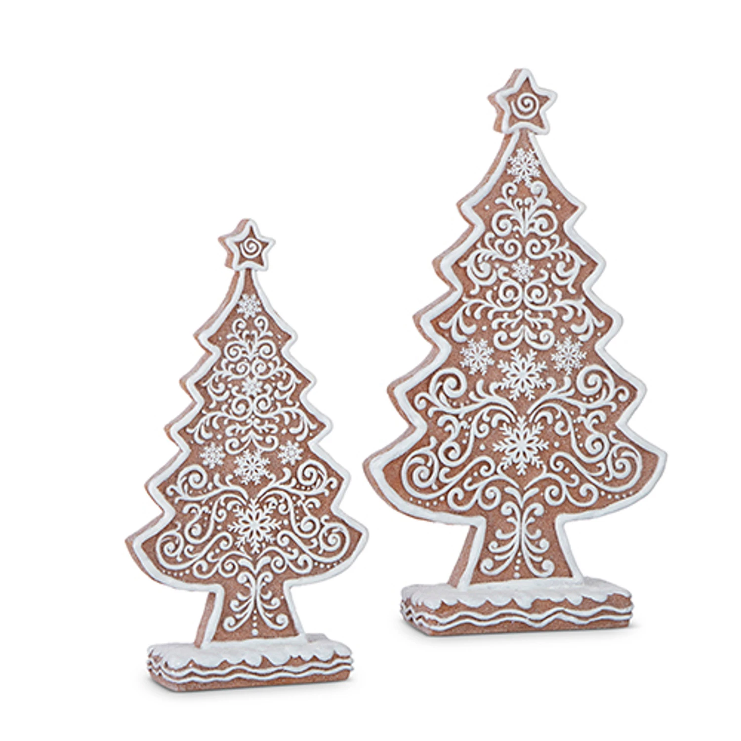 Raz Set Of 2 Large Frosted Gingerbread Trees 4312156 1 Raz Set Of 2 Large Frosted Gingerbread Trees 4312156