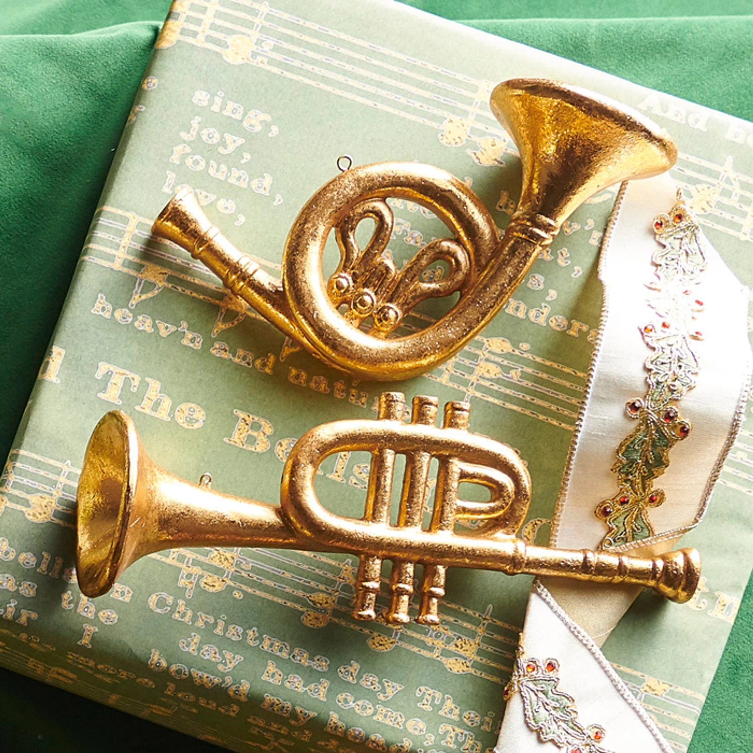 Raz 10.5" Trumpet Or French Horn Christmas Ornament 4316162 1 Raz 10.5" Trumpet Or French Horn Christmas Ornament 4316162
