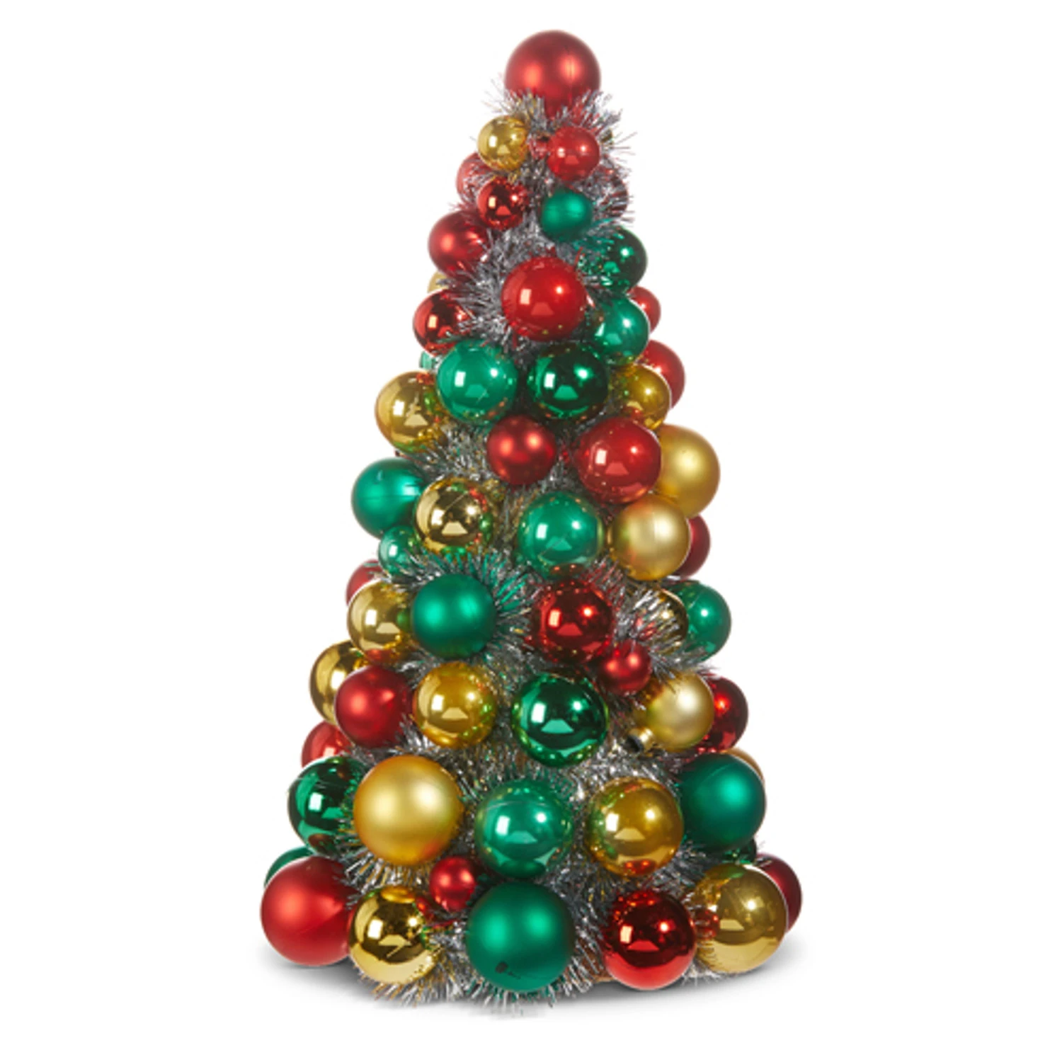 Raz 10", 13", Or 15.5" Red, Green And Gold Ball Ornament Christmas Tree 4 Raz 10", 13", Or 15.5" Red, Green And Gold Ball Ornament Christmas Tree - Image 4