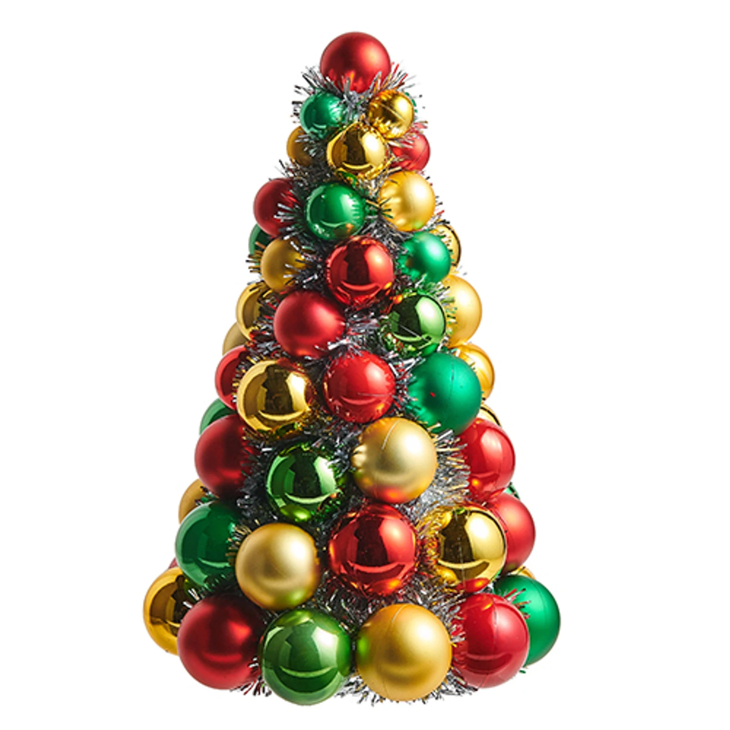 Raz 10", 13", Or 15.5" Red, Green And Gold Ball Ornament Christmas Tree 2 Raz 10", 13", Or 15.5" Red, Green And Gold Ball Ornament Christmas Tree - Image 2