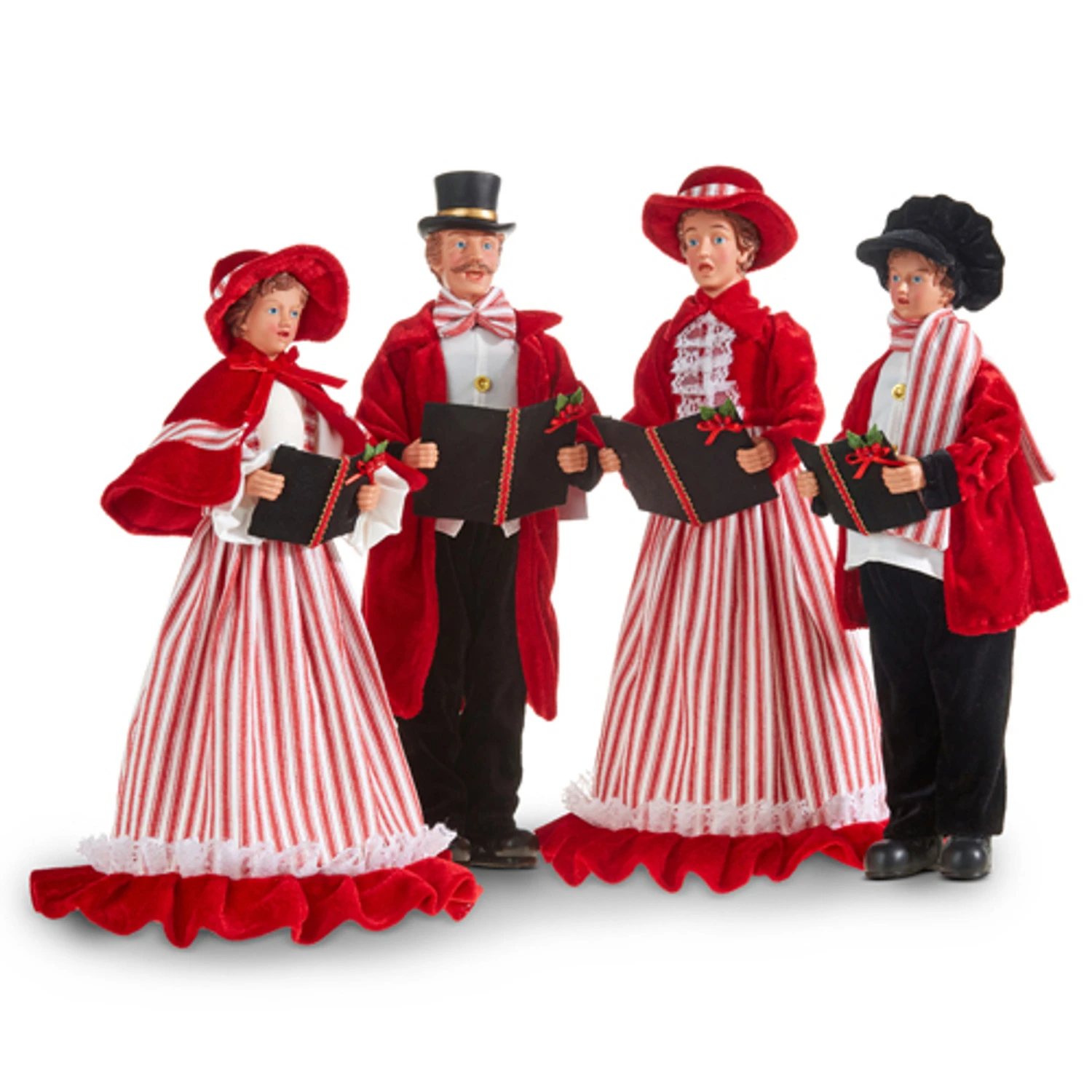 Raz 17.75" Red, White, And Black Carolers Family Christmas Decoration 4322101 2 Raz 17.75" Red, White, And Black Carolers Family Christmas Decoration 4322101 - Image 2