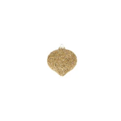 Raz 4" Gold Beaded Glass Christmas Ornament 4322807 -Christmas Decoration Sale 4322807c 84685.1684180264