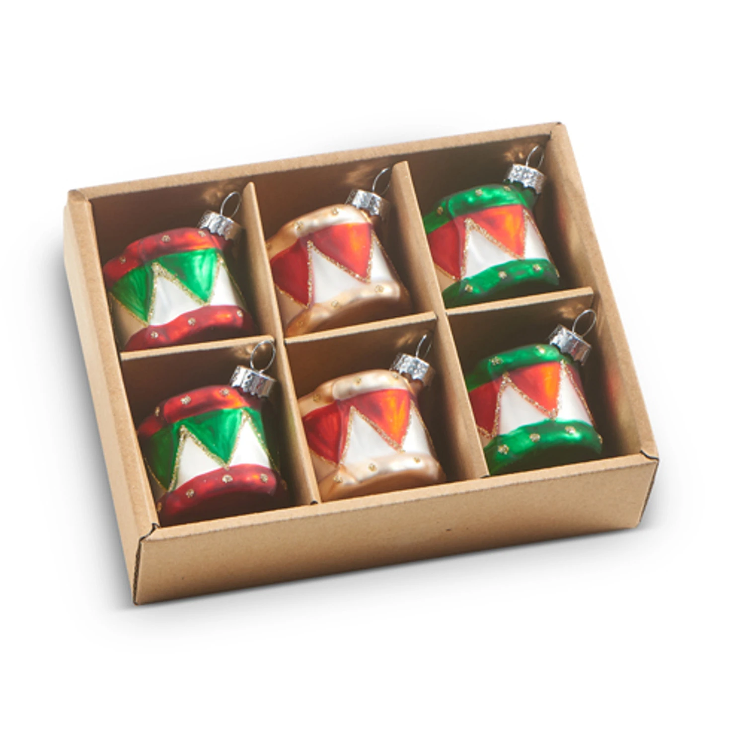 Raz 2" Box Of 6 Drum Glass Christmas Ornament 4322835 2 Raz 2" Box Of 6 Drum Glass Christmas Ornament 4322835 - Image 2