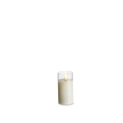 Uyuni Moving Flame Clear Glass Ivory Pillar Battery Candle -Christmas Decoration Sale 4324003 38816.1691673407