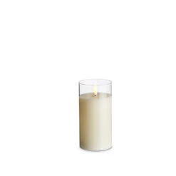 Uyuni Moving Flame Clear Glass Ivory Pillar Battery Candle -Christmas Decoration Sale 4324018 25585.1691673403