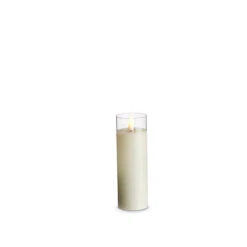 Uyuni Moving Flame Clear Glass Ivory Pillar Battery Candle -Christmas Decoration Sale 4324019 42653.1691673411