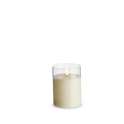 Uyuni 3.5" X 4",5", Or 6" Moving Flame Clear Glass Ivory Pillar Battery Candle -Christmas Decoration Sale 4324026 90693.1686849992