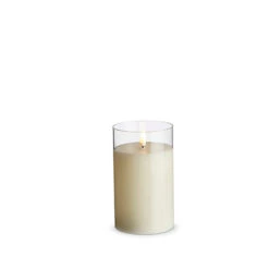Uyuni 3.5" X 4",5", Or 6" Moving Flame Clear Glass Ivory Pillar Battery Candle -Christmas Decoration Sale 4324027 26881.1686849989