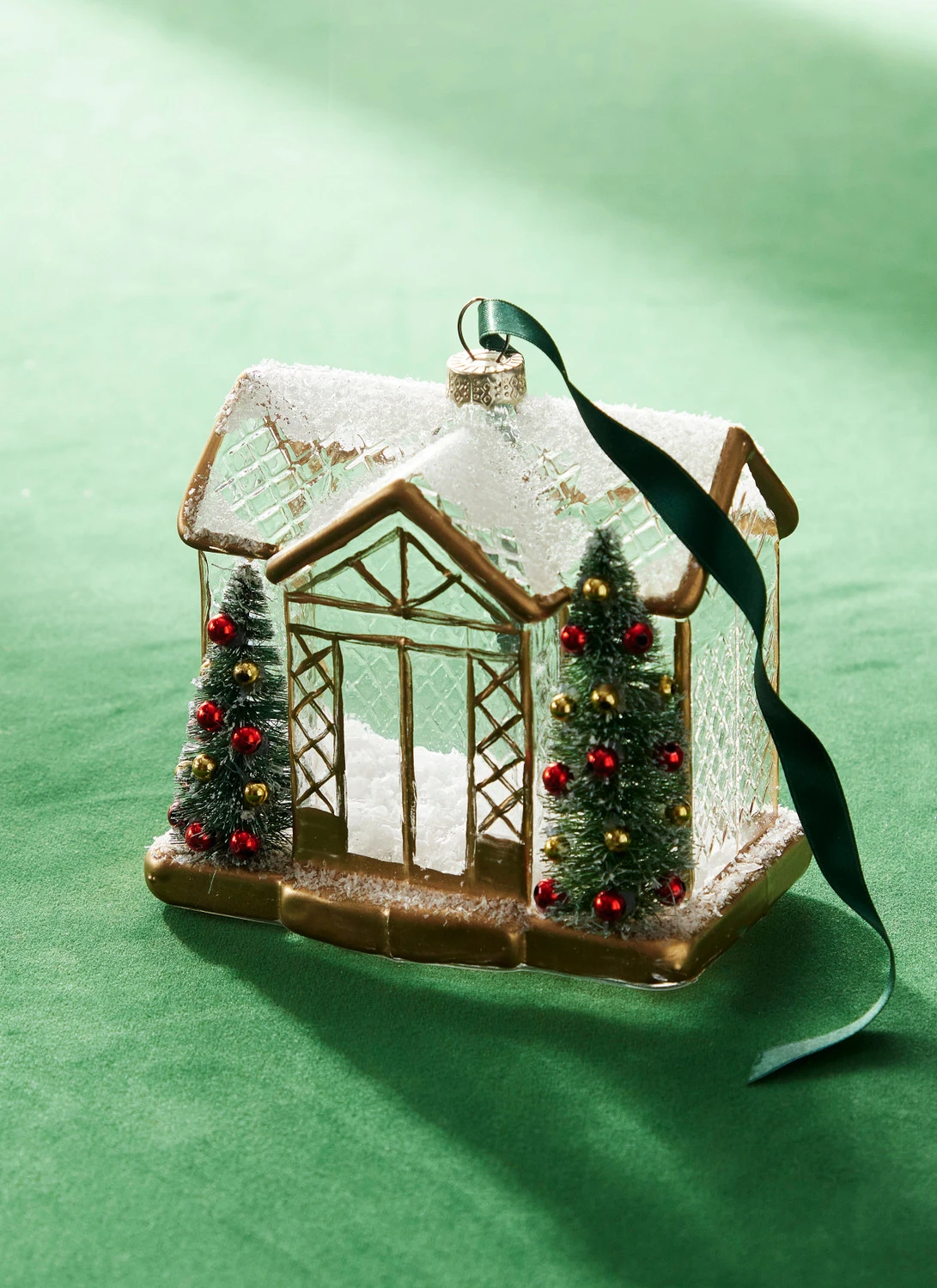 Raz 4.5" Gold House Glass Christmas Ornament 4324585 1 Raz 4.5" Gold House Glass Christmas Ornament 4324585