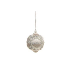 Raz 4" Silver Or Ivory Jewel And Wrapped Thread Ball Christmas Ornament 4327325 -Christmas Decoration Sale 4327325a 84065.1685026683