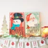 Raz Set Of 2 28" Vintage Christmas Snowman And Santa Wood Wall Art Signs 4328035
