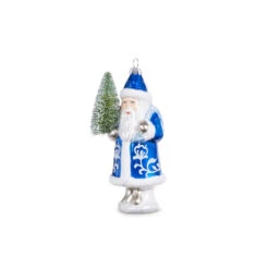 Raz 5.5" Delft Santa With Tree Glass Christmas Ornament 4352893 -Christmas Decoration Sale 4352893a 34241.1685539521