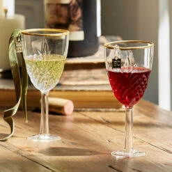 Raz Eric Cortina 5.5" Elegant Red Or White Wine Glass Christmas Ornament 4353122