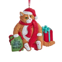 Kurt Adler 3.5" Fat Cat Christmas Ornament A2220 -Christmas Decoration Sale A2220b 66868.1677084176
