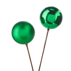 Raz 12" Set Of 2 Red, Gold, Silver Or Green Ball Ornament Christmas Tree Pick -Christmas Decoration Sale F4202558 86730.1650483954