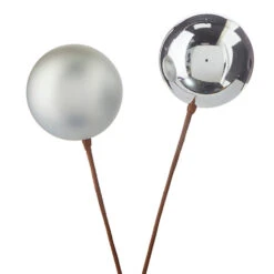 Raz 12" Set Of 2 Red, Gold, Silver Or Green Ball Ornament Christmas Tree Pick -Christmas Decoration Sale F4202559 55227.1650483961