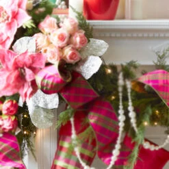 Raz 23" White Glitter Magnolia Leaf Christmas Tree Spray F4206774