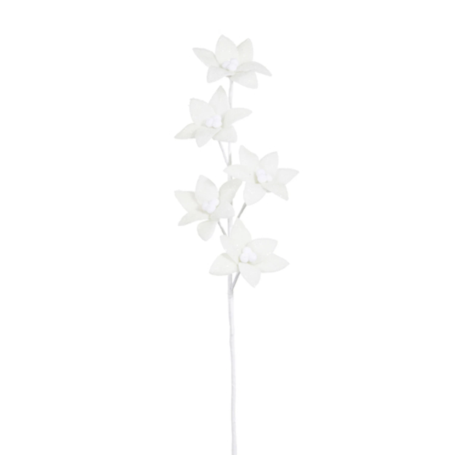 Raz 25" White Felt Poinsettia Christmas Tree Spray F4306768 2 Raz 25" White Felt Poinsettia Christmas Tree Spray F4306768 - Image 2