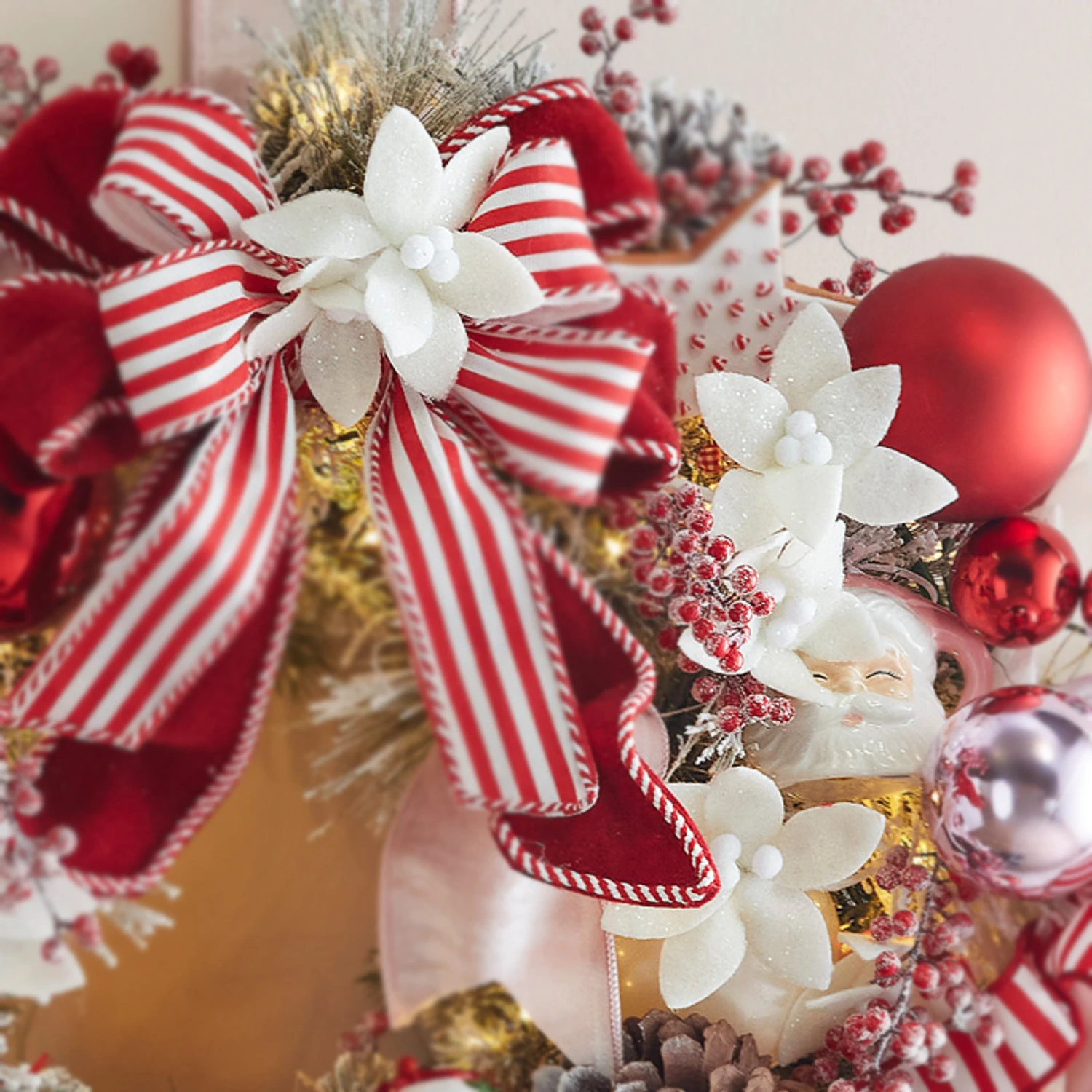 Raz 25" White Felt Poinsettia Christmas Tree Spray F4306768 1 Raz 25" White Felt Poinsettia Christmas Tree Spray F4306768