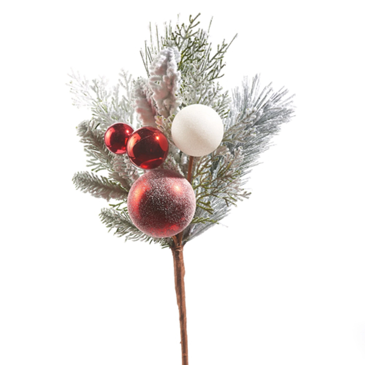 Raz 20" Mixed Greenery And Red And White Ornament Pick Christmas Tree Accessory F4309875 2 Raz 20" Mixed Greenery And Red And White Ornament Pick Christmas Tree Accessory F4309875 - Image 2