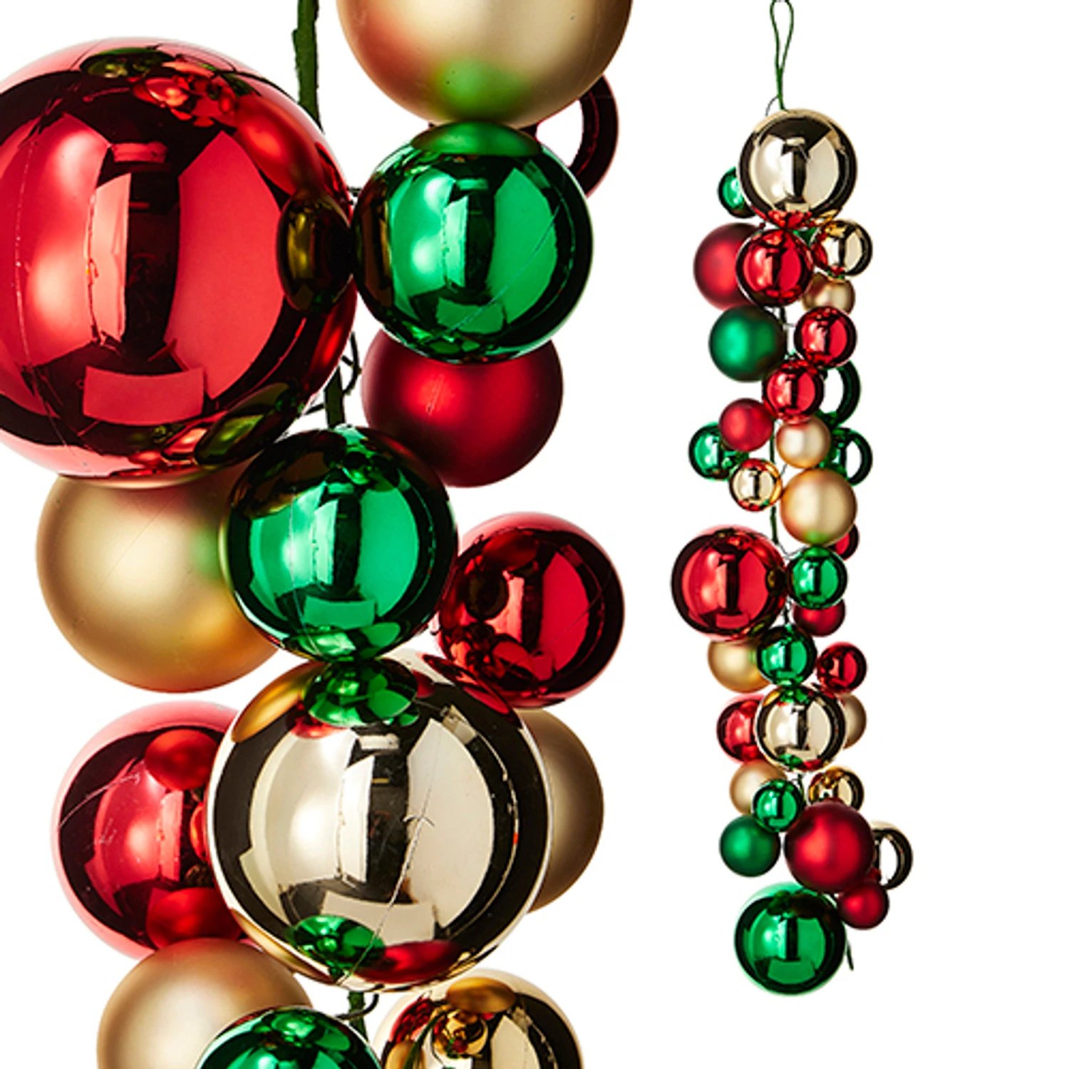 Raz 4' Red, Green, And Gold Ball Ornament Christmas Garland G4232726 1 Raz 4' Red, Green, And Gold Ball Ornament Christmas Garland G4232726