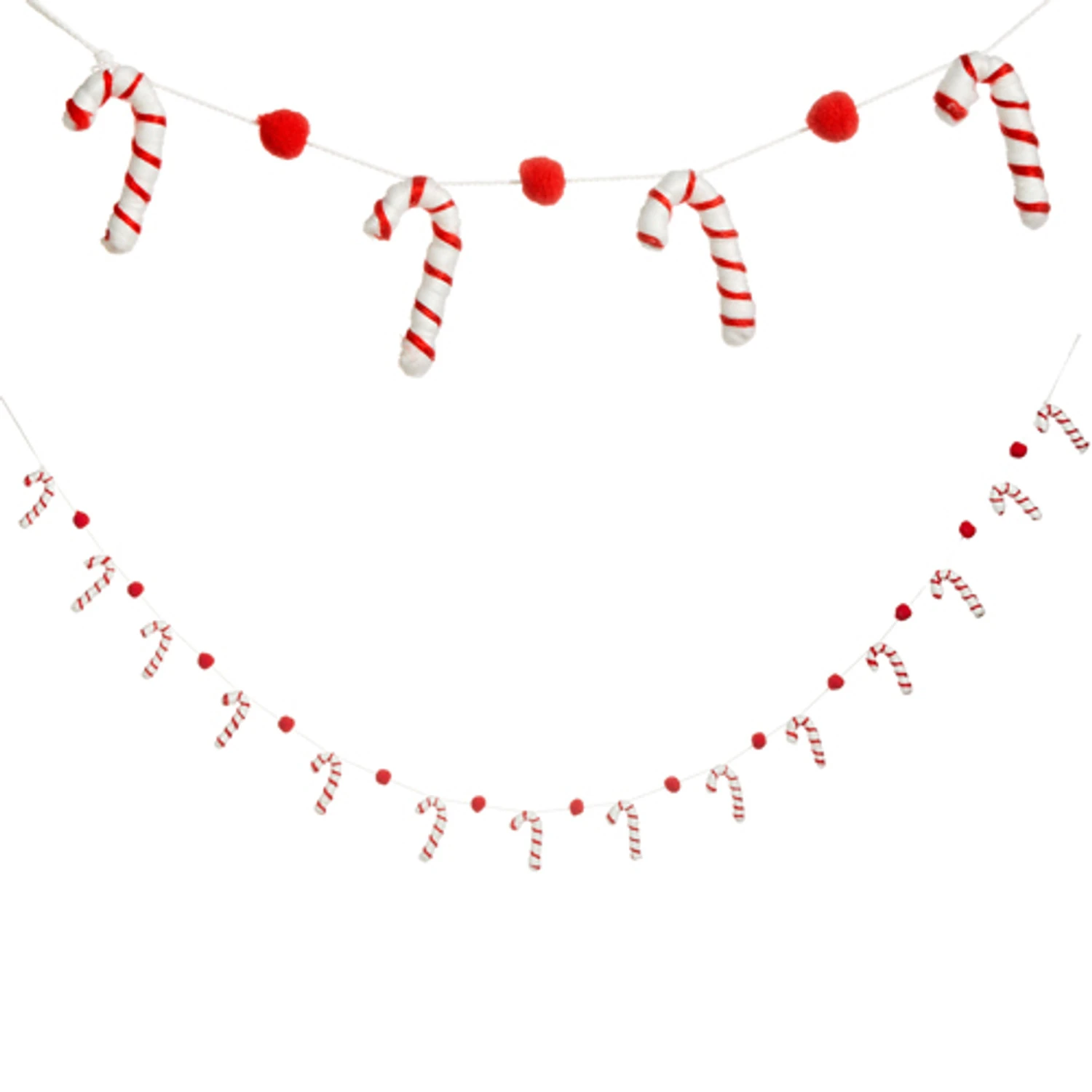 Raz 5.5' Felt Red And White Candy Cane Christmas Tree Garland G4319036 1 Raz 5.5' Felt Red And White Candy Cane Christmas Tree Garland G4319036