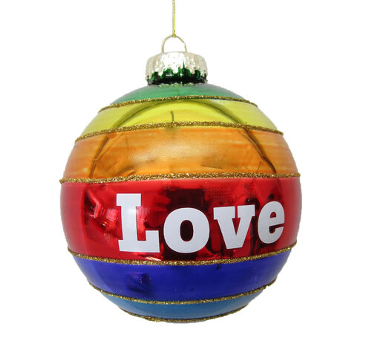 December Diamonds 4" Rainbow LOVE Glass Christmas Ornament 79-81111 1 December Diamonds 4" Rainbow LOVE Glass Christmas Ornament 79-81111