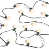 Raz 14' Connectable Matte White Globe Lights On A Green Wire L4337007