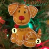 Gingerbread Cookie Puppy Dog Personalized Christmas Ornament OR1222