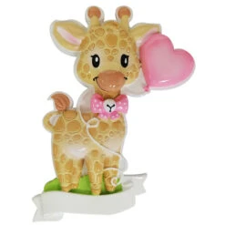 Giraffe Pink Balloon Personalized Christmas Ornament OR2236-F -Christmas Decoration Sale OR2236 F 62070.1664987210