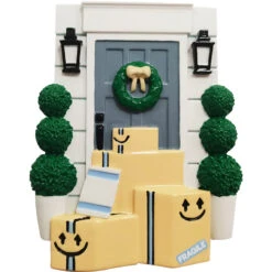 Door With Wreath And Packages Personalized Christmas Ornament OR2299 -Christmas Decoration Sale OR2299 57627.1653591506