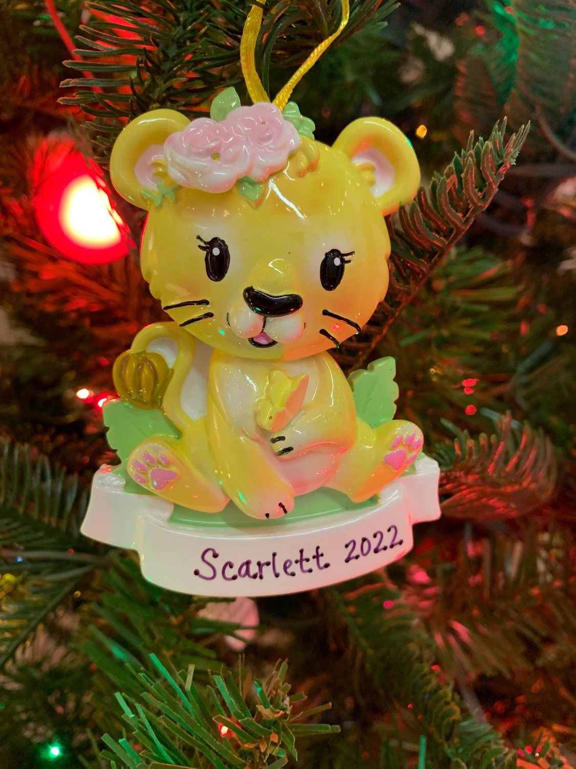 Girl Lion Cub Personalized Christmas Ornament OR2362-F 2 Girl Lion Cub Personalized Christmas Ornament OR2362-F - Image 2