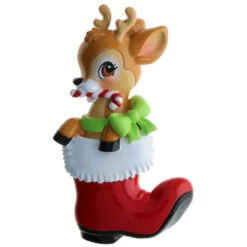 Baby Deer In Boot Personalized Christmas Ornament OR2393-RG -Christmas Decoration Sale OR2392 RG 62279.1653491441