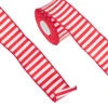 Raz 2.5" Red And White Striped Wired Christmas Ribbon R4271840