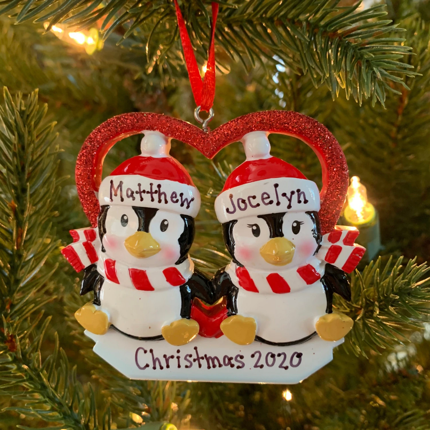 Penguin Couple First Christmas Personalized Christmas Ornament OR1721 2 Penguin Couple First Christmas Personalized Christmas Ornament OR1721 - Image 2