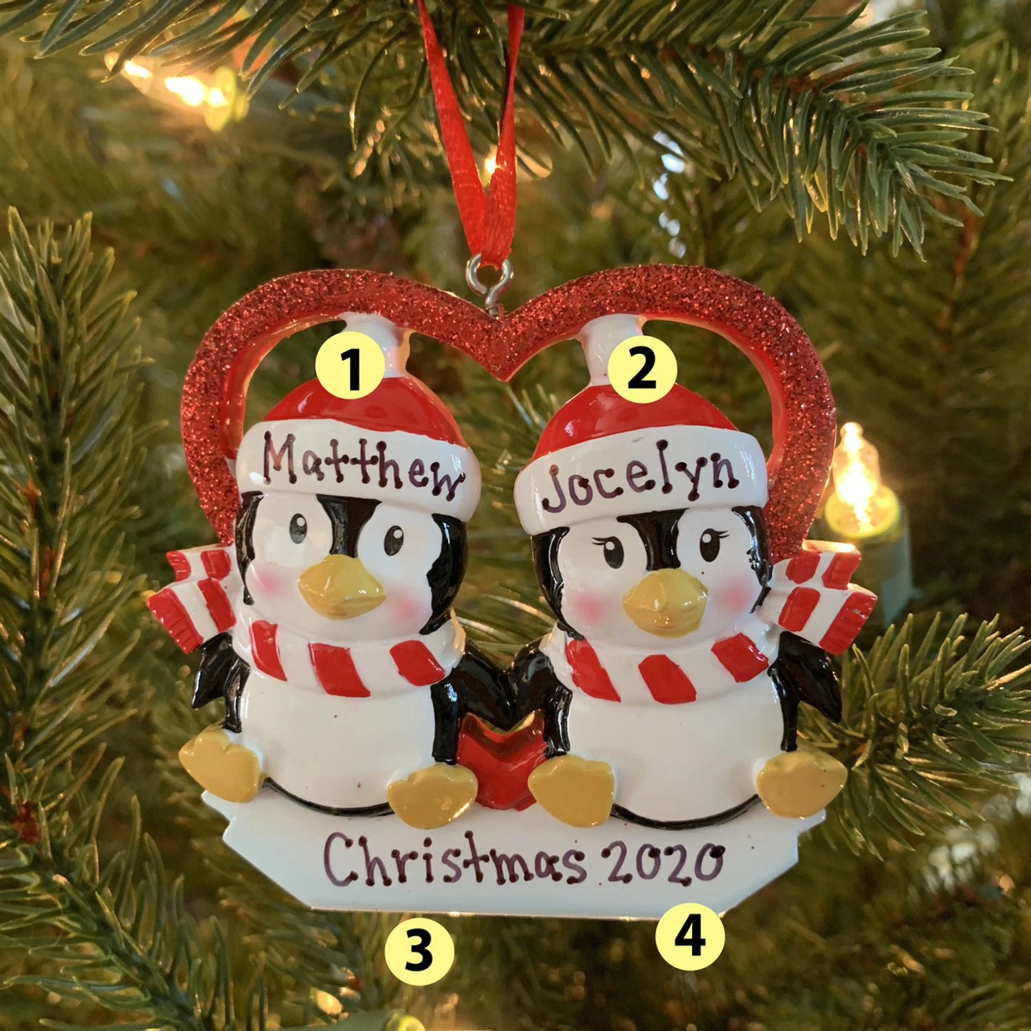 Penguin Couple First Christmas Personalized Christmas Ornament OR1721 1 Penguin Couple First Christmas Personalized Christmas Ornament OR1721