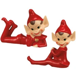 Primitives By Kathy Vintage Inspired Red Pixie Elf Figure